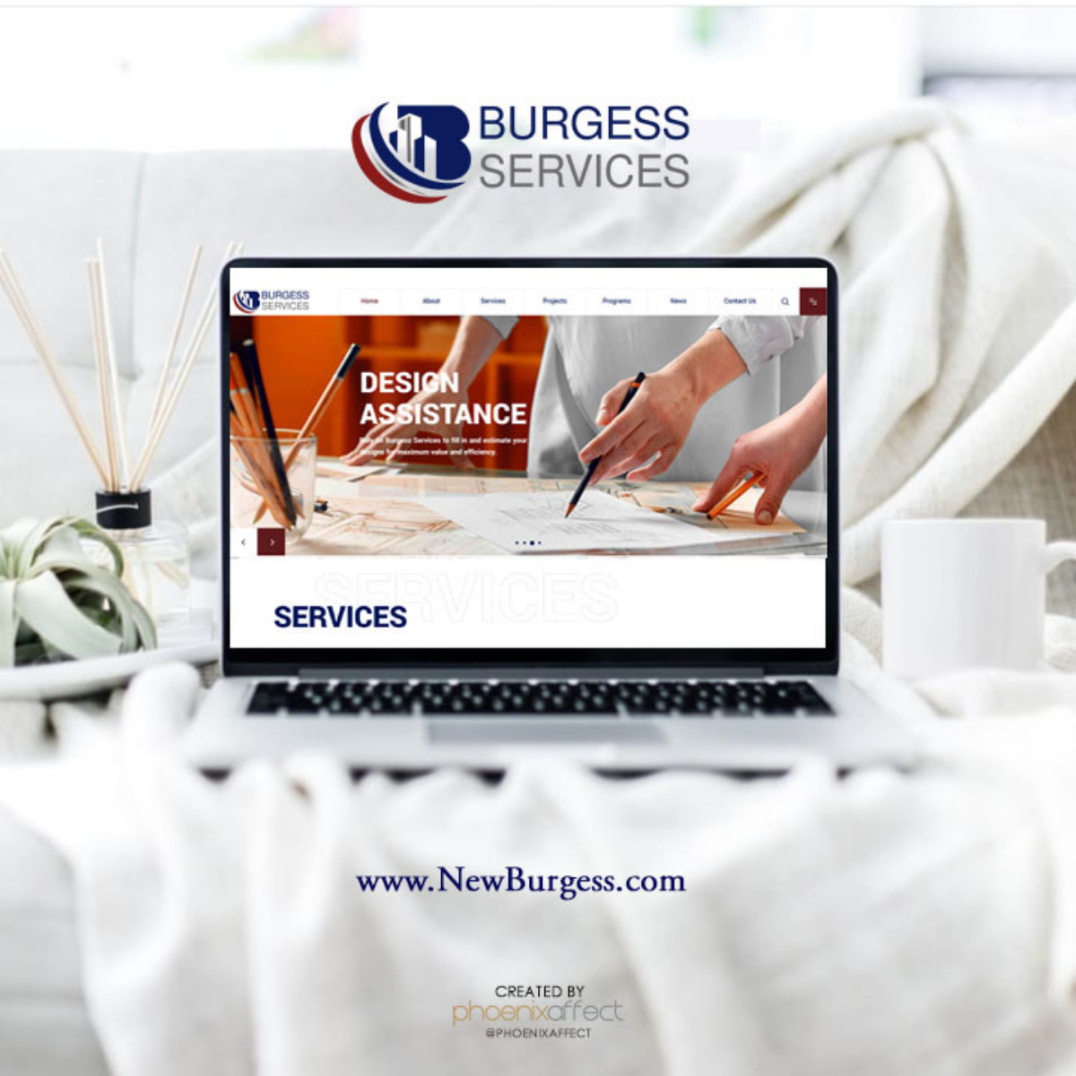 Burgess Services new website placard